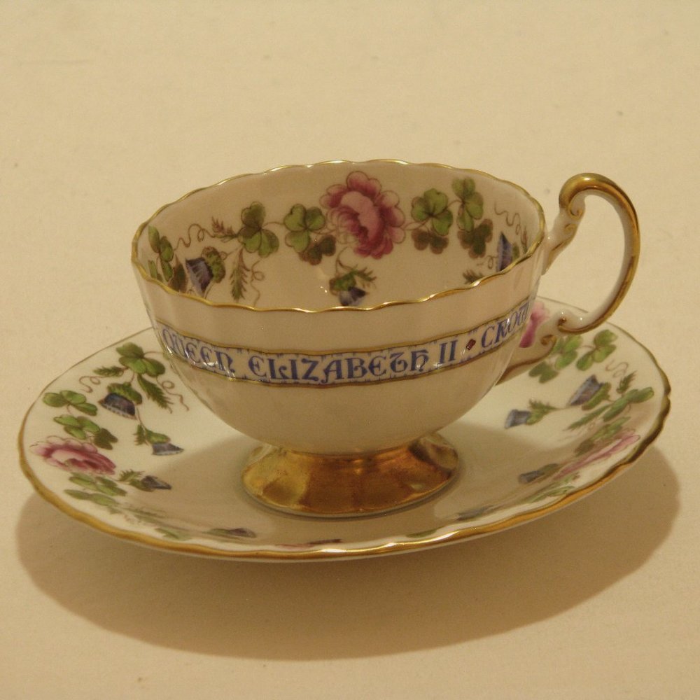 Rare HRH Queen Elizabeth Coronation Aynsley Cup & Saucer